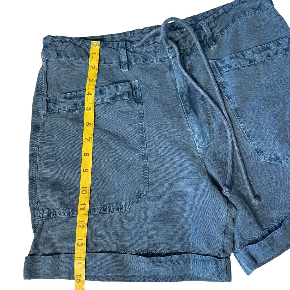 Sundance Sea Level Blue Casual Drawstring Shorts Size M Cotton-Linen Blend - Picture 6 of 8